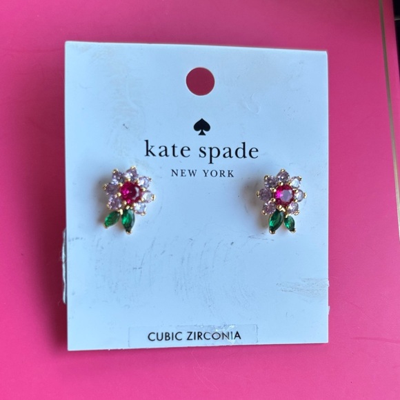 Kate Spade Floral Cubic Zirconia Earrings - Picture 1 of 1